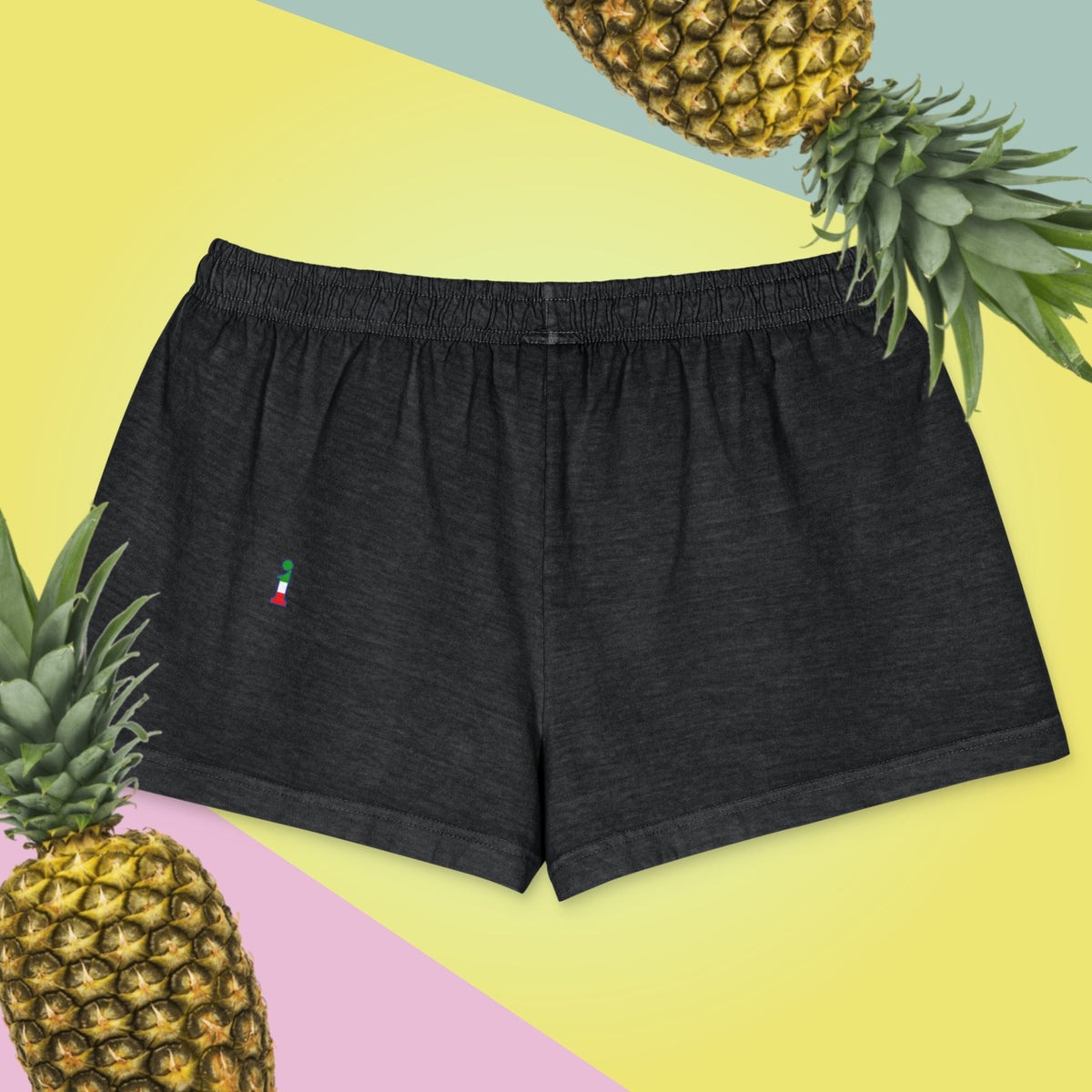 Bum-Bum Foemina Shorts La Italia™ negrito - back | denim effect tint women's shorts La Italia™ logo | italian beachwear premium | La Italia
