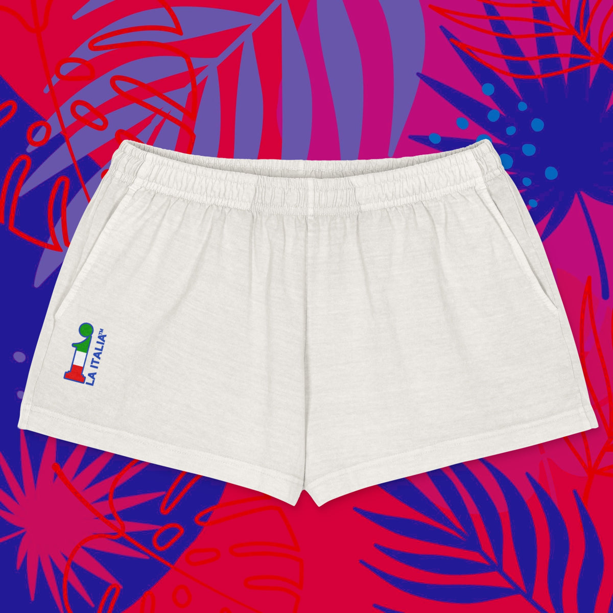 Bum-Bum Foemina Shorts La Italia™ blanquito - fronte | shorts femminili bianchi con logo | beachwear donna- qualità e design italiani | La Italia
