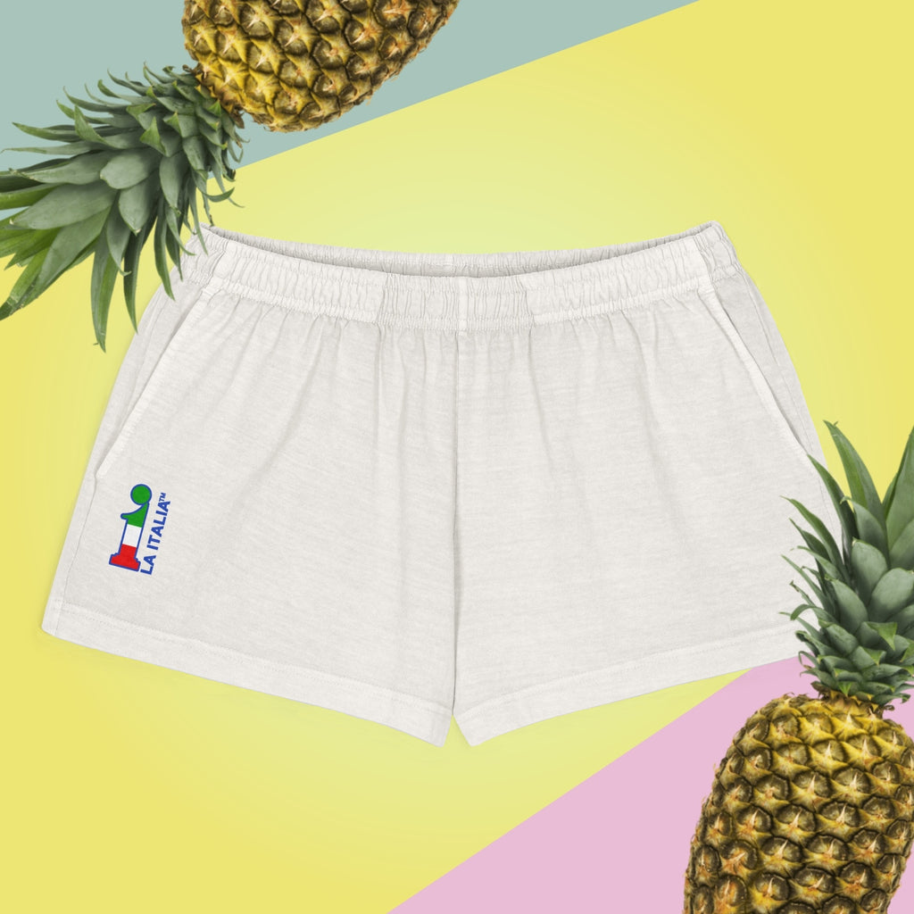Bum-Bum Foemina Shorts La Italia™ blanquito - fronte | shorts bianchi donna con logo La Italia™ | beachwear italiano premium | La Italia

