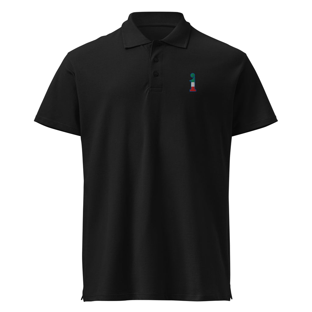 Polo La Italia™ Nero - fronte | polo italiana premium unisex nero | Wear Your Best Version | La Italia
