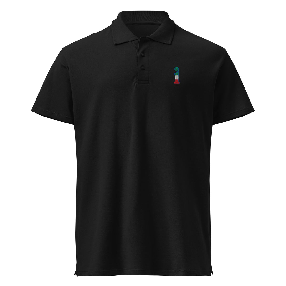 Polo La Italia™ Nero - fronte | polo italiana premium unisex nero | Wear Your Best Version | La Italia
