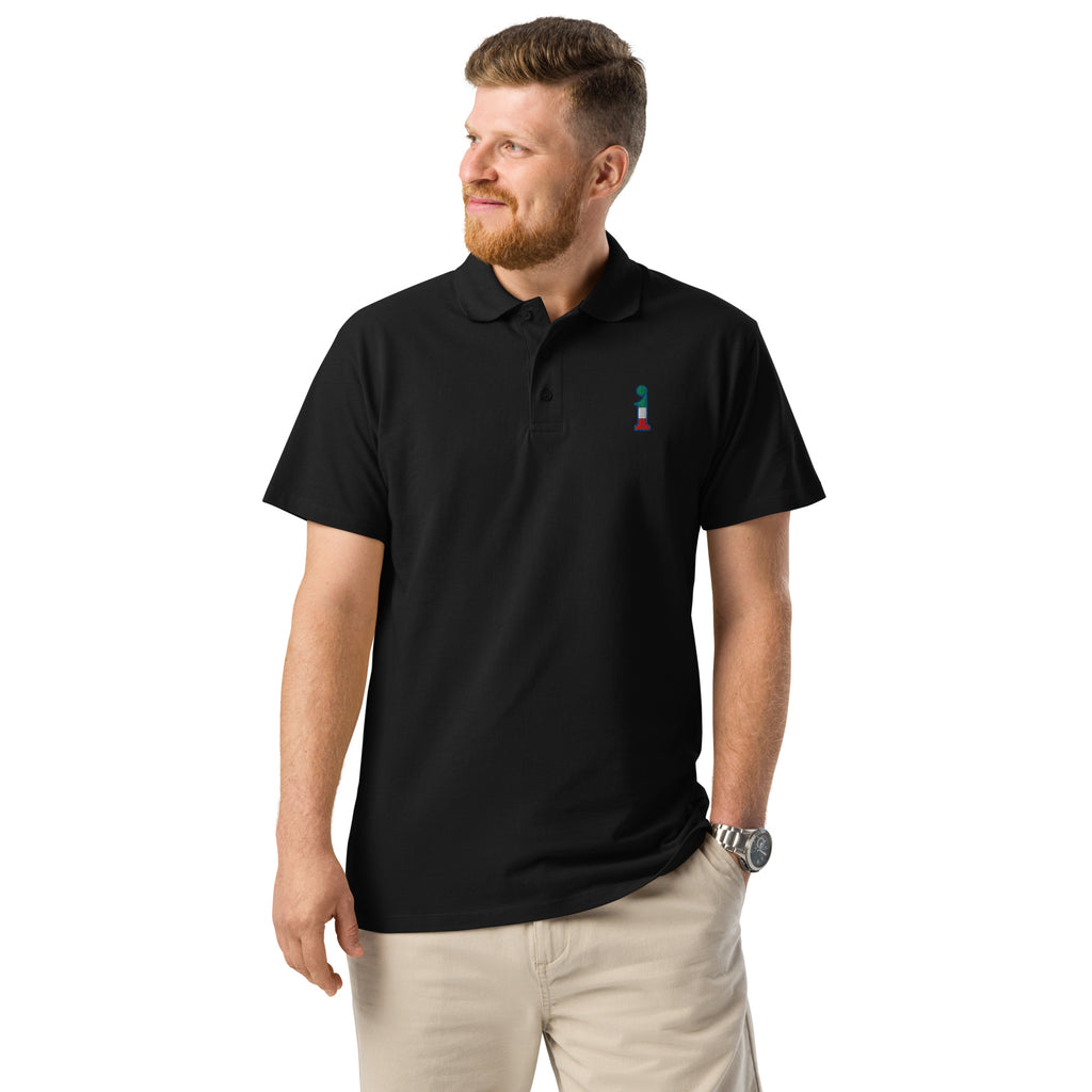 Polo La Italia™ Nero - fronte uomo | polo italiana premium unisex nero | moda italiana | La Italia
