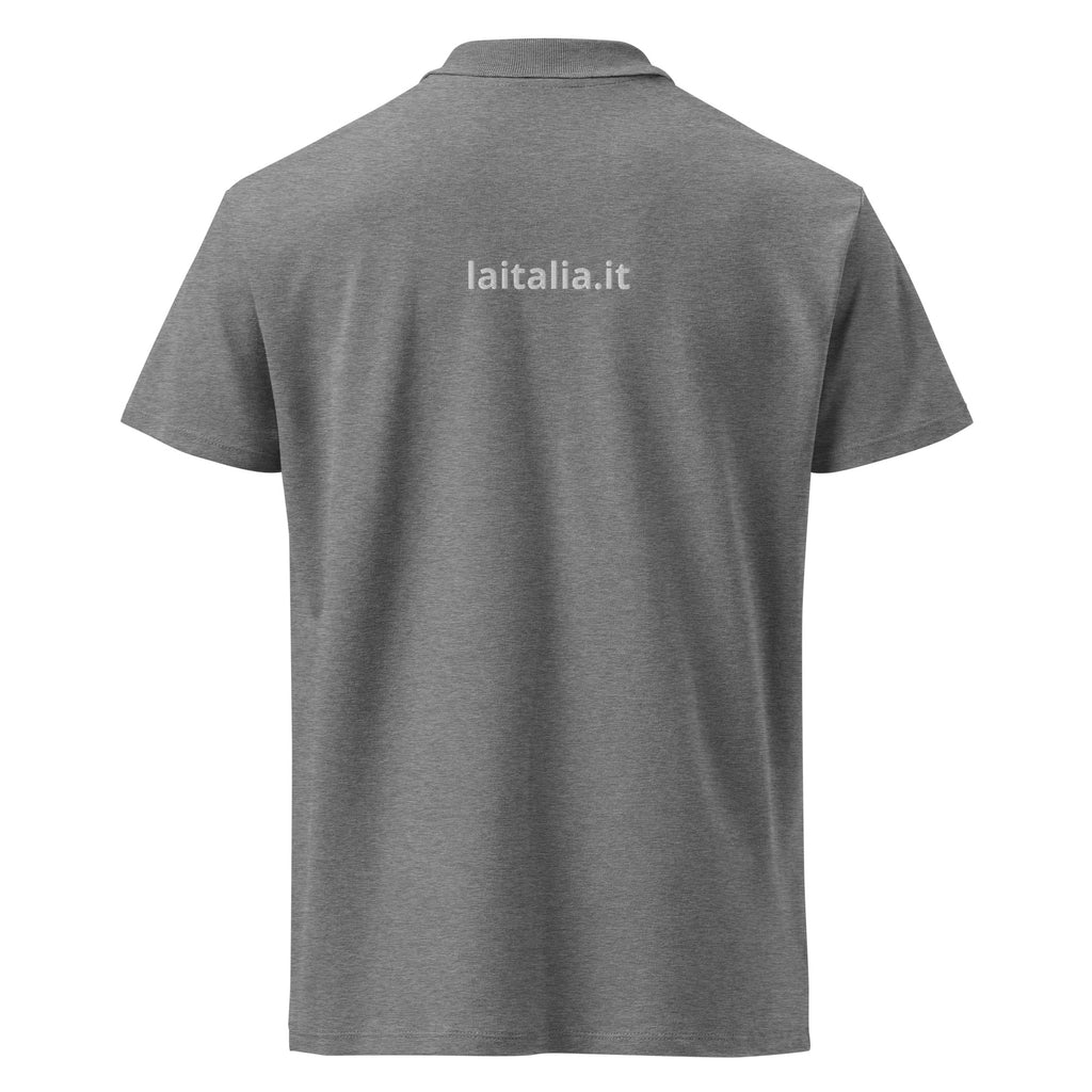 Polo La Italia™ Grigio Melange - back | italian premium polo shirt grey melange | Wear Your Best Version | La Italia
