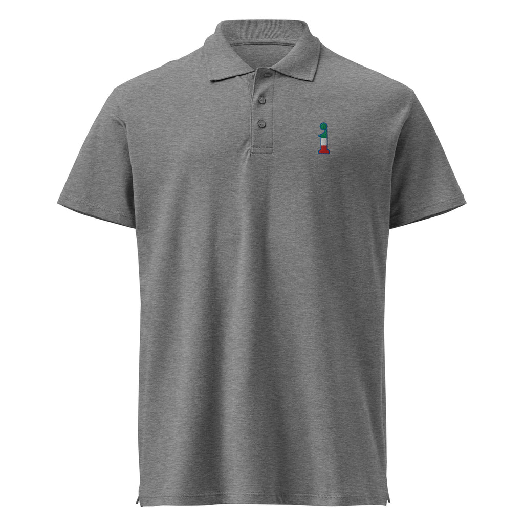 Polo La Italia™ Grigio Melange - fronte | polo italiana premium unisex grigio melange | Wear Your Best Version | La Italia

