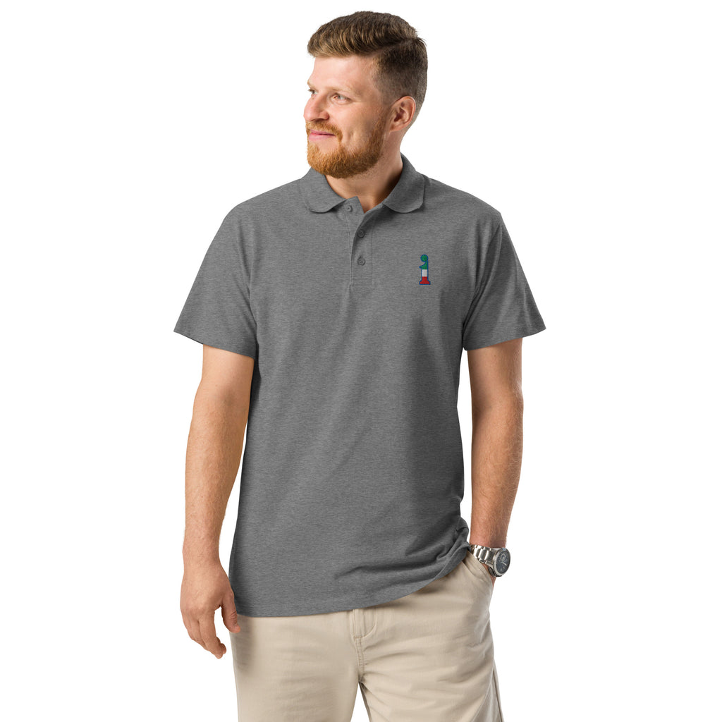 Polo La Italia™ Grigio Melange - fronte uomo | polo italiana premium unisex grigio melange | moda italiana | La Italia
