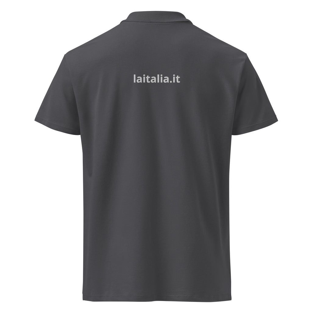 Polo La Italia™ Grigio Scuro - back | italian premium polo shirt dark grey | Wear Your Best Version | La Italia
