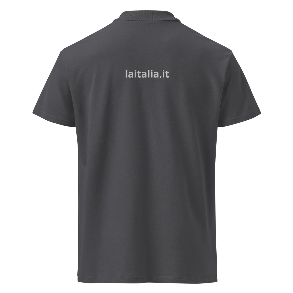 Polo La Italia™ Grigio Scuro - back | italian premium polo shirt dark grey | Wear Your Best Version | La Italia

