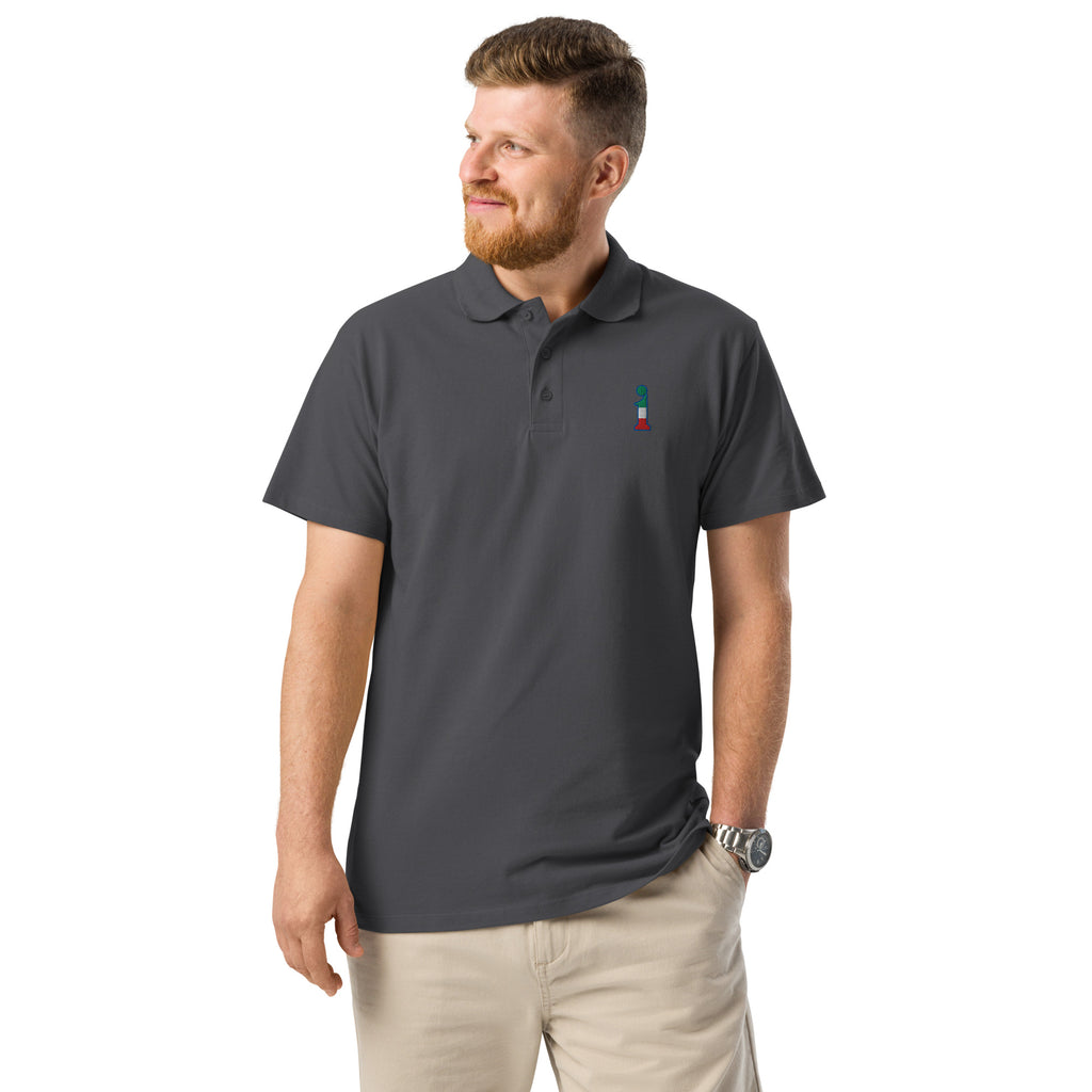 Polo La Italia™ Grigio Scuro - fronte uomo | polo italiana premium unisex grigio scuro | moda italiana | La Italia
