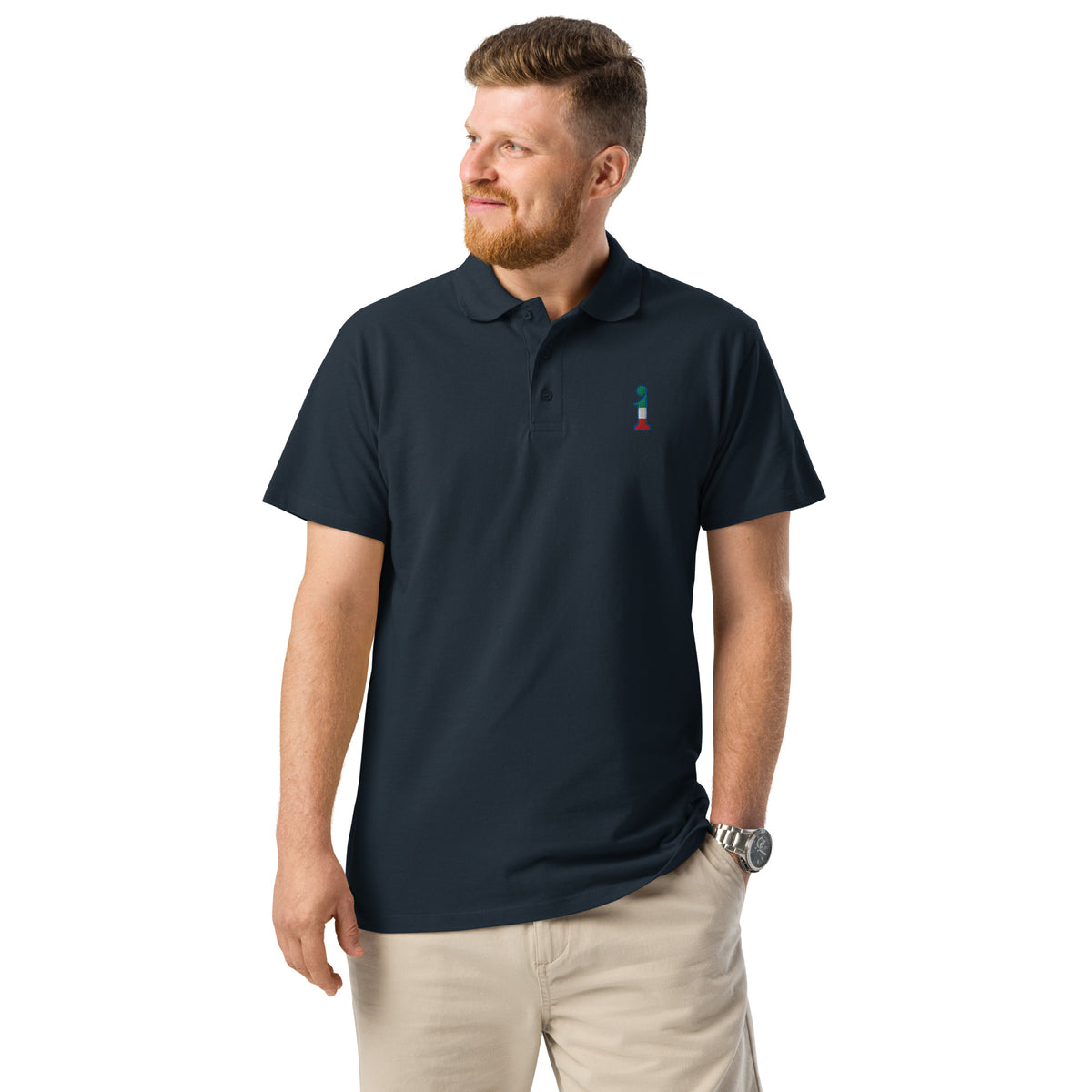 Polo La Italia™ Navy - fronte uomo | polo italiana premium unisex navy | moda italiana | La Italia
