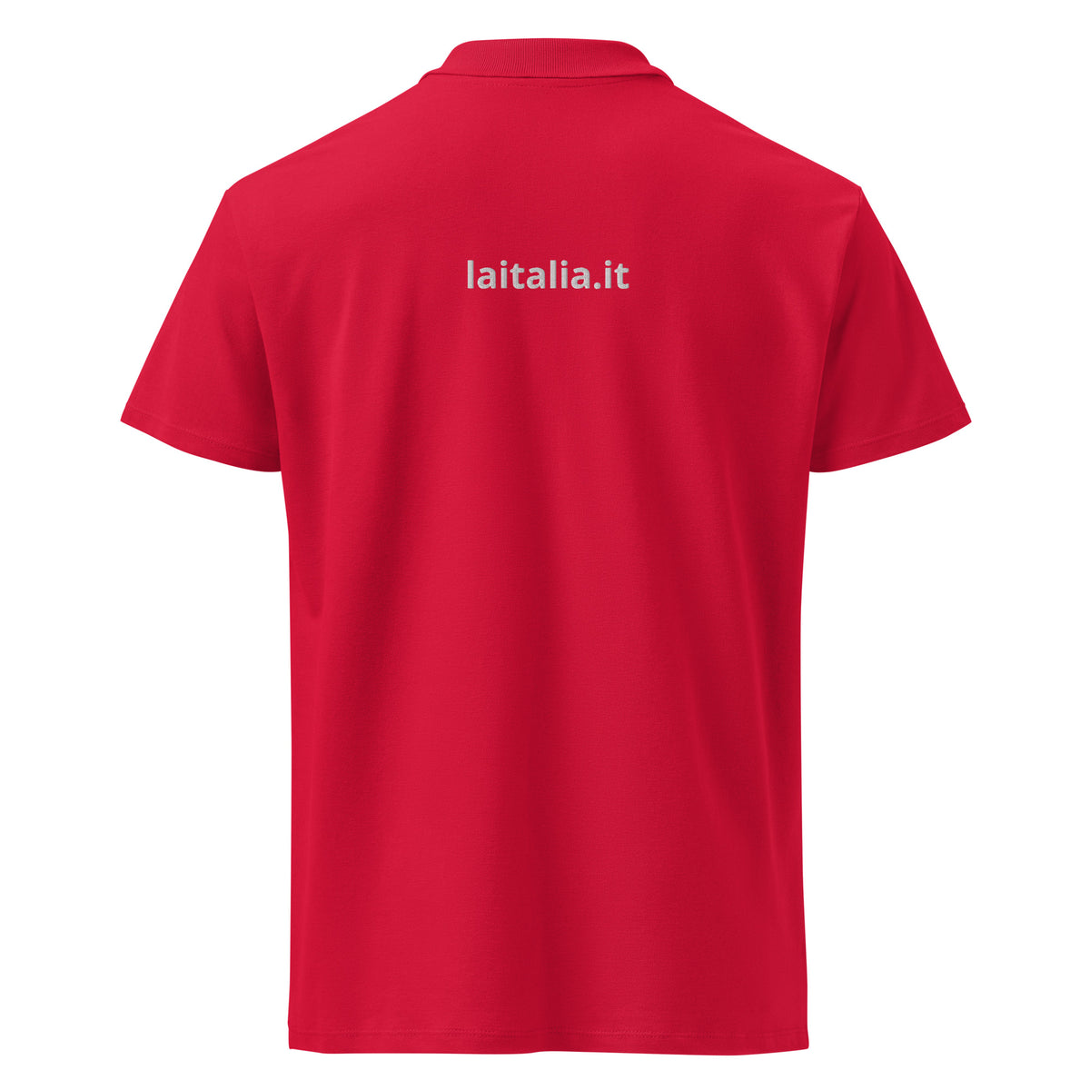 Polo La Italia™ Rosso - back view | italian premium polo shirt red | Wear Your Best Version | La Italia
