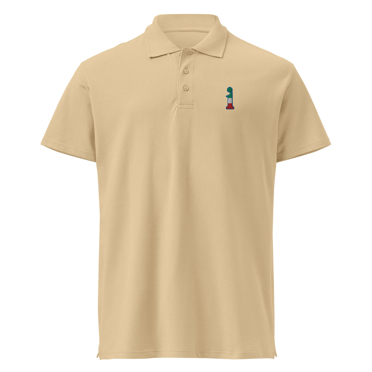 Polo La Italia™ Sabbia - fronte | polo italiana premium unisex sabbia | Wear Your Best Version | La Italia
