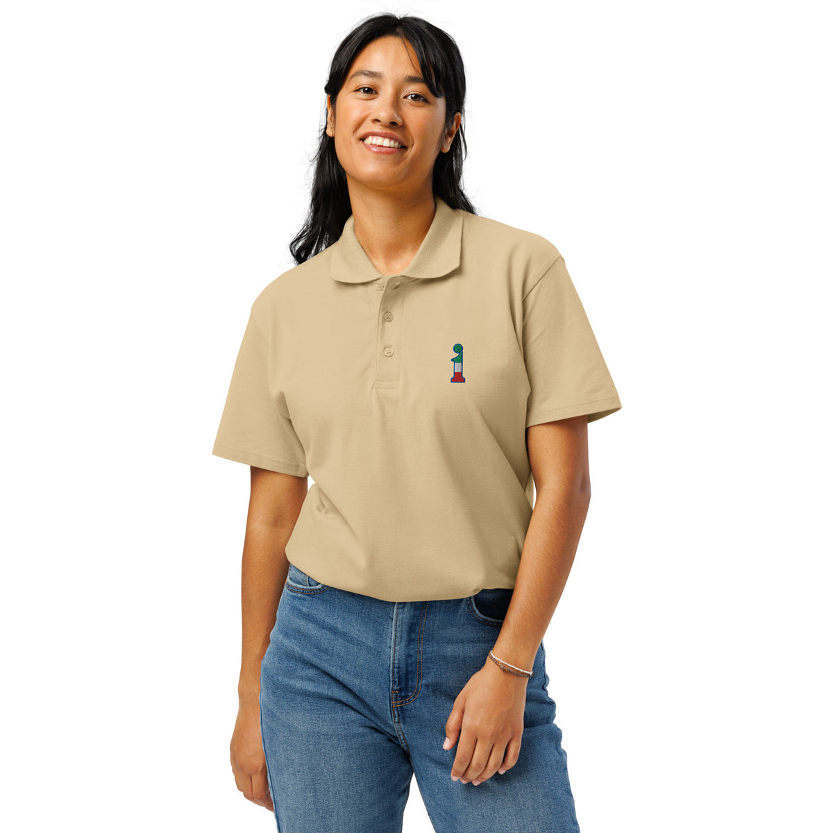 Polo La Italia™ Sabbia - women front | italian premium polo shirt sand | italian fashion | La Italia
