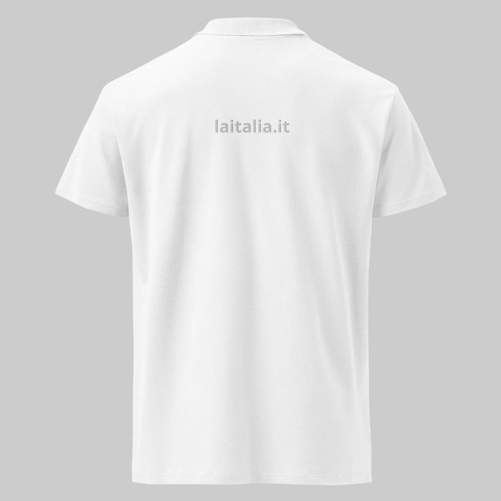 Polo La Italia™ Bianco - back view | italian premium polo shirt white | Wear Your Best Version | La Italia
