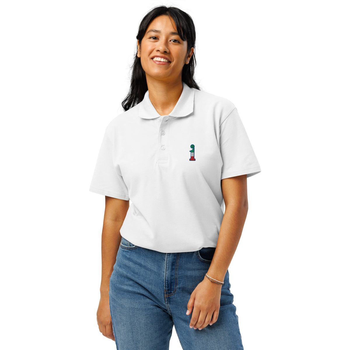 Polo La Italia™ Bianco - logo ricamato | polo italiana premium unisex bianco | brand italiano | La Italia
