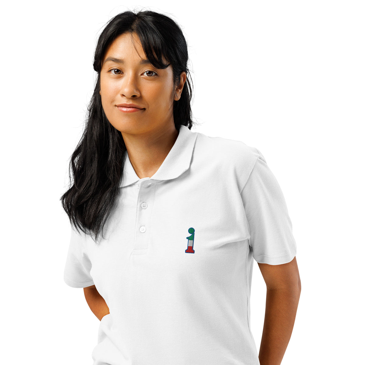 Polo La Italia™ Bianco - dettaglio colletto | polo italiana premium unisex bianco | moda italiana | La Italia
