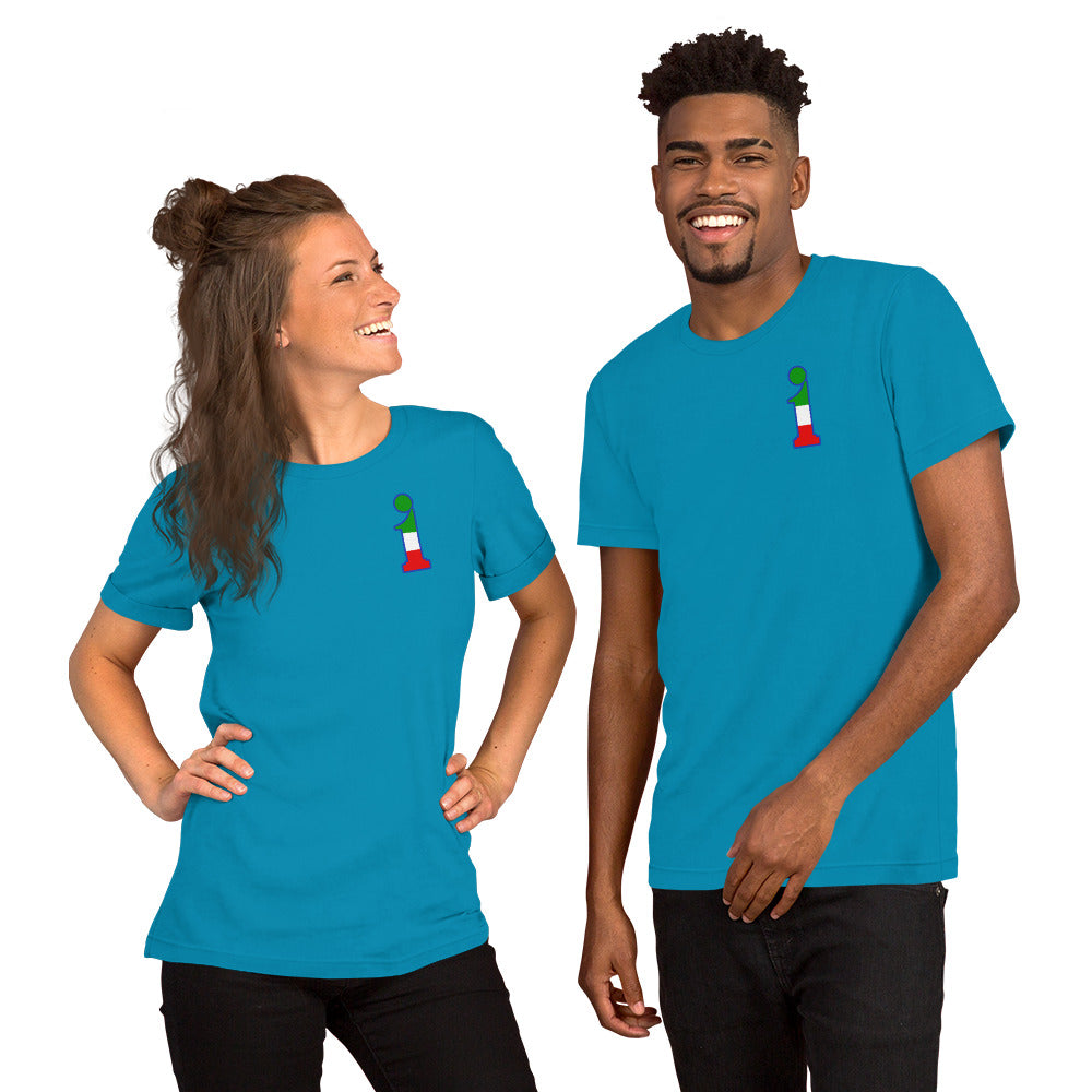 T-Shirt La Italia™ Big Logo Acqua - fronte 3 | t-shirt italiana premium unisex acqua | La Italia
