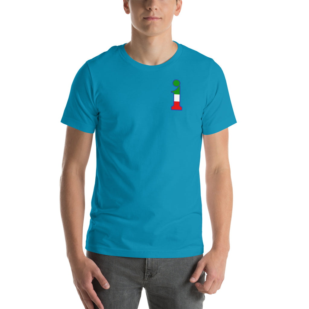 T-Shirt La Italia™ Big Logo Acqua - front view 2 | italian premium t-shirt acqua front | La Italia
