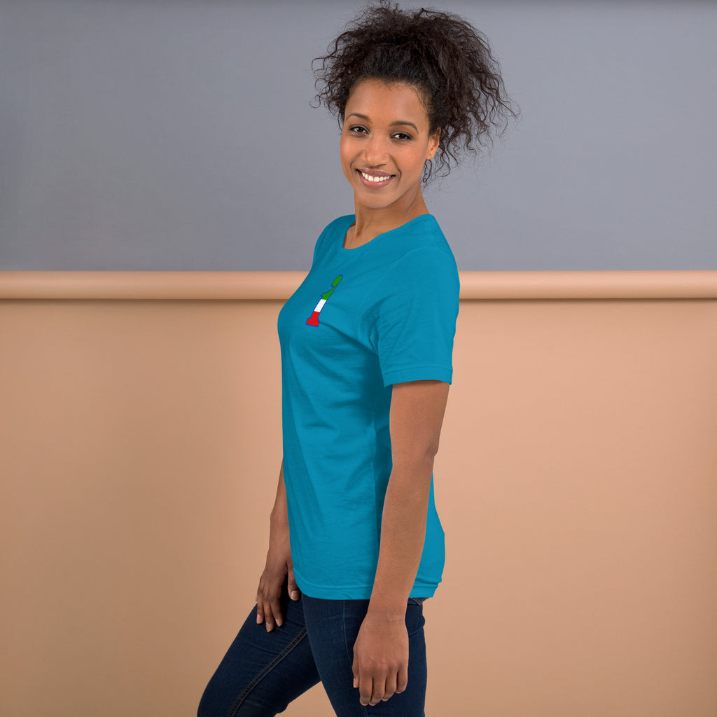 T-Shirt La Italia™ Big Logo Acqua - sinistra | t-shirt italiana premium unisex acqua | La Italia

