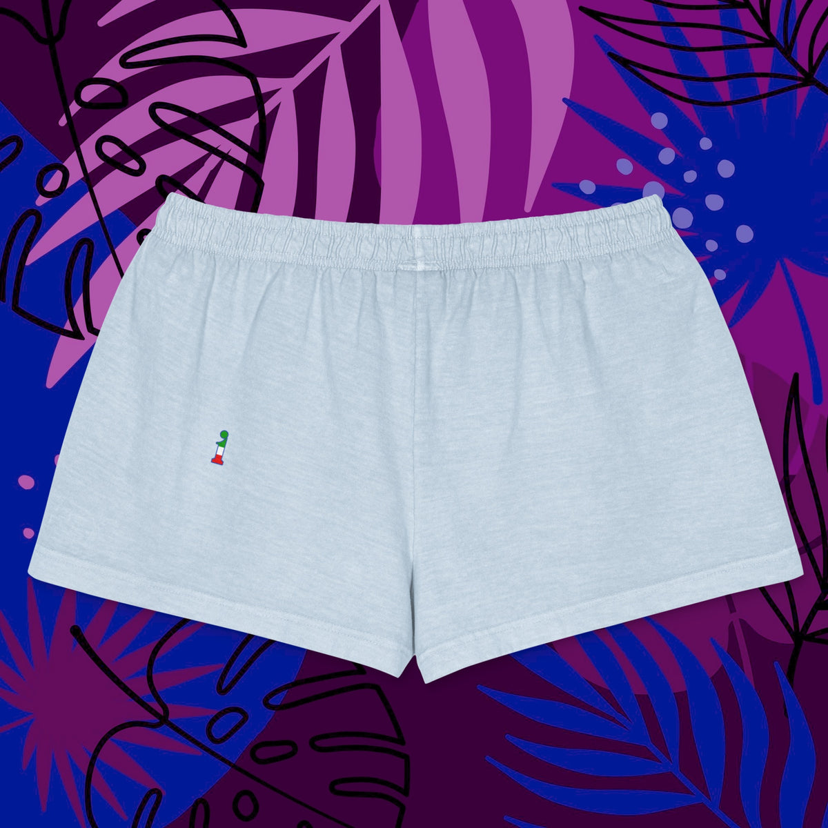 Bum-Bum Foemina Shorts La Italia™ celestial - back view | very light blue women's premium shorts beachwear | italian fashion shorts celestial | La Italia
