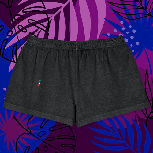 Bum-Bum Foemina Shorts La Italia™ negrito - back view | denim effect tint women's premium shorts | italian fashion shorts negrito | La Italia
