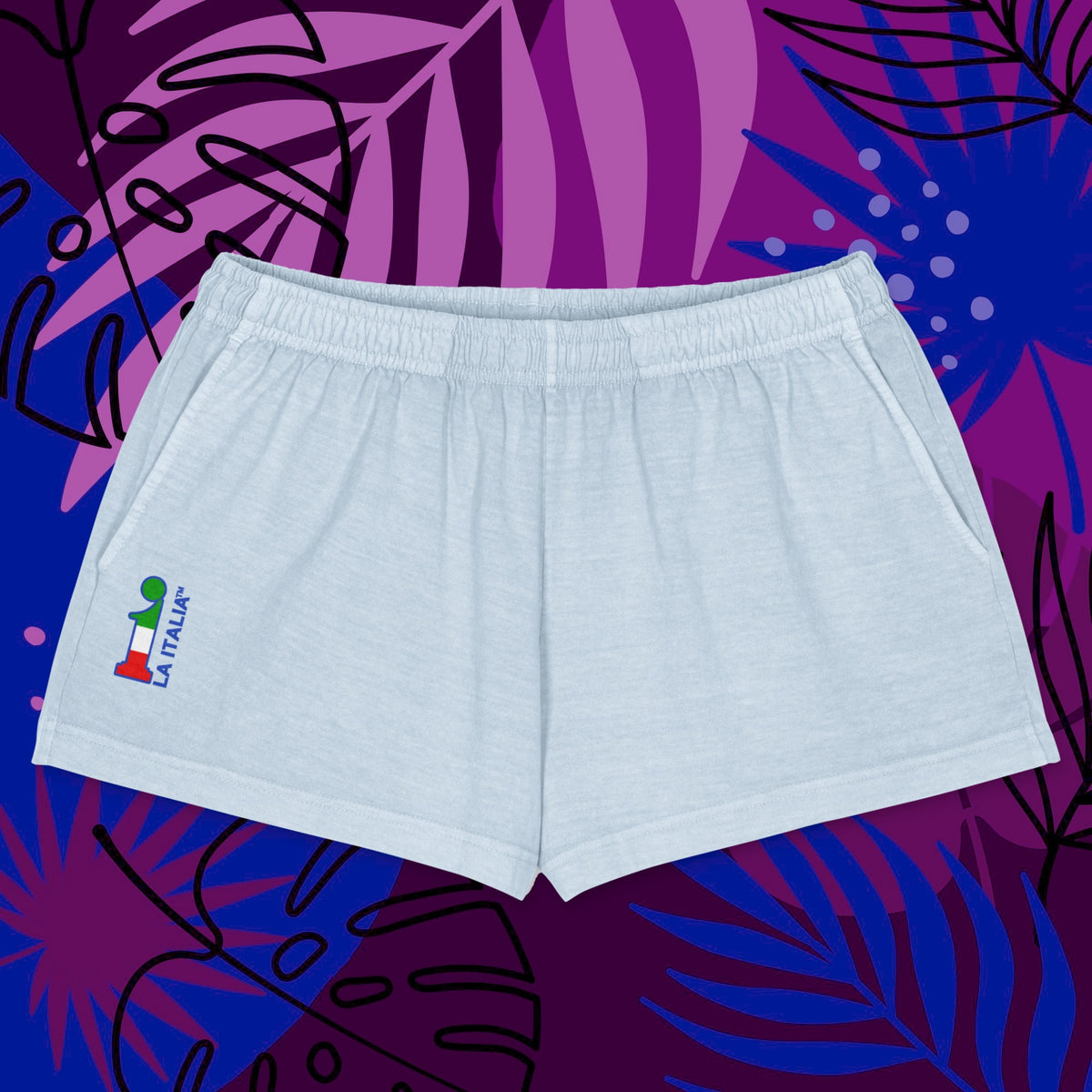 Bum-Bum Foemina Shorts La Italia™ celestial - fronte | shorts femminili premium azzurro chiarissimo beachwear | shorts donna italiana celeste | La Italia
