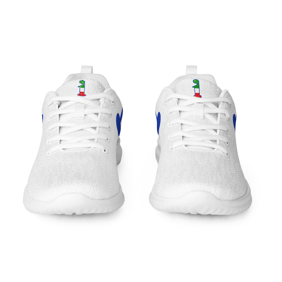 Proàthlon La Italia™ women's white sneakers, front view with white laces and tricolour tongue logos. We are the new premium!